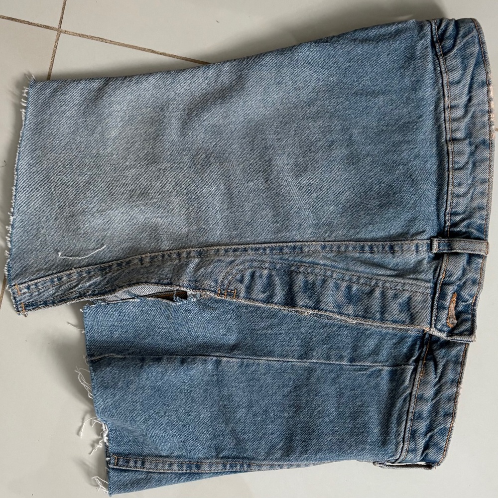 Zara denim strapless top